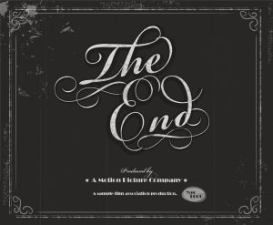 Vintage movie The End screen design template